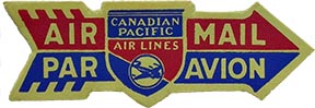 Canadian Pacific Air Lines Air Mail Label (40's)